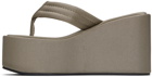 Coperni Gray Branded Wedge Sandals