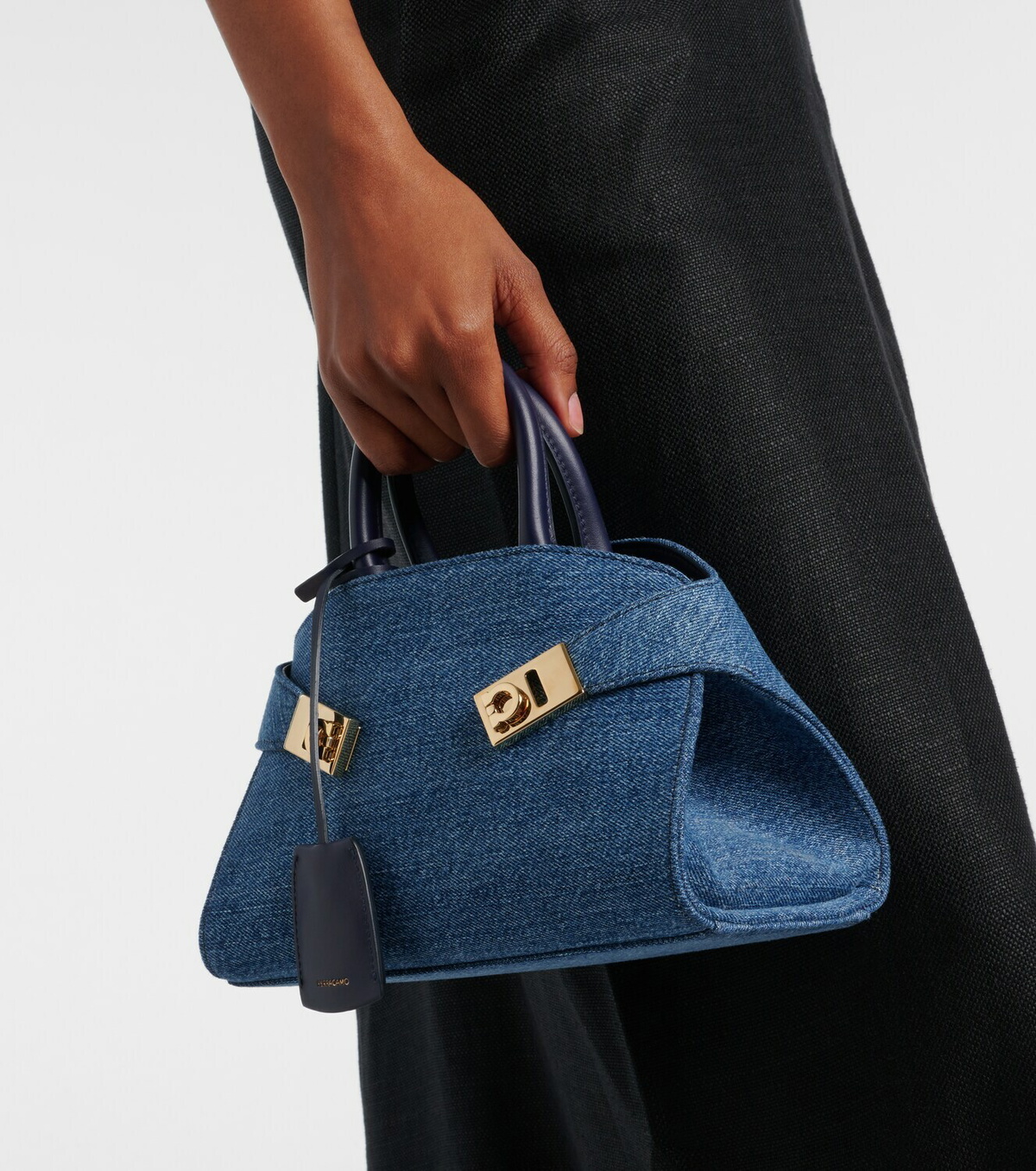 Ferragamo Hug Small denim tote bag