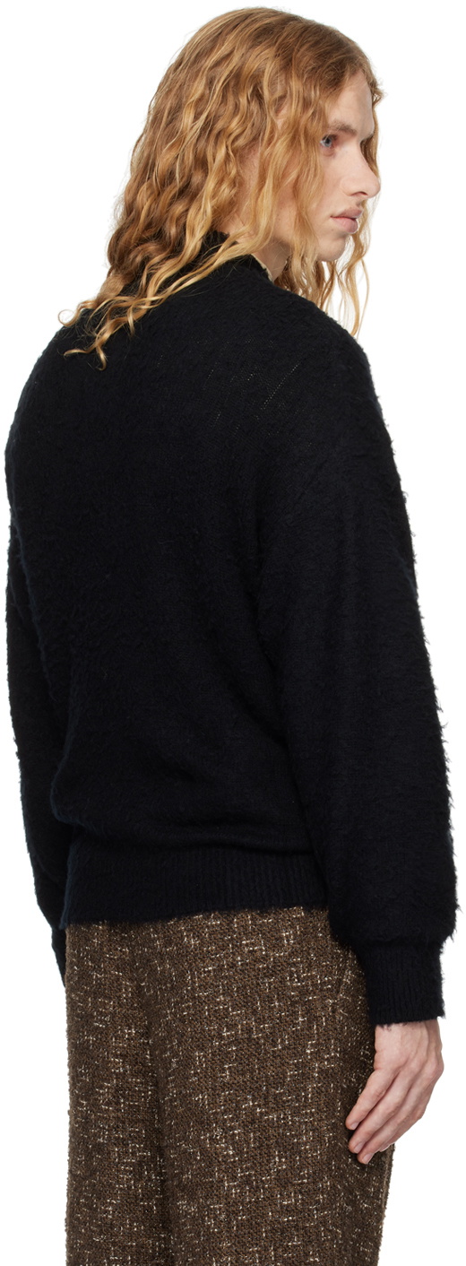 BRUSHED WOOL CASHMERE SILK KNIT CARDIGAN