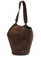 Khaite Lotus Mini Suede Tote bag - Dark Brown - One Size