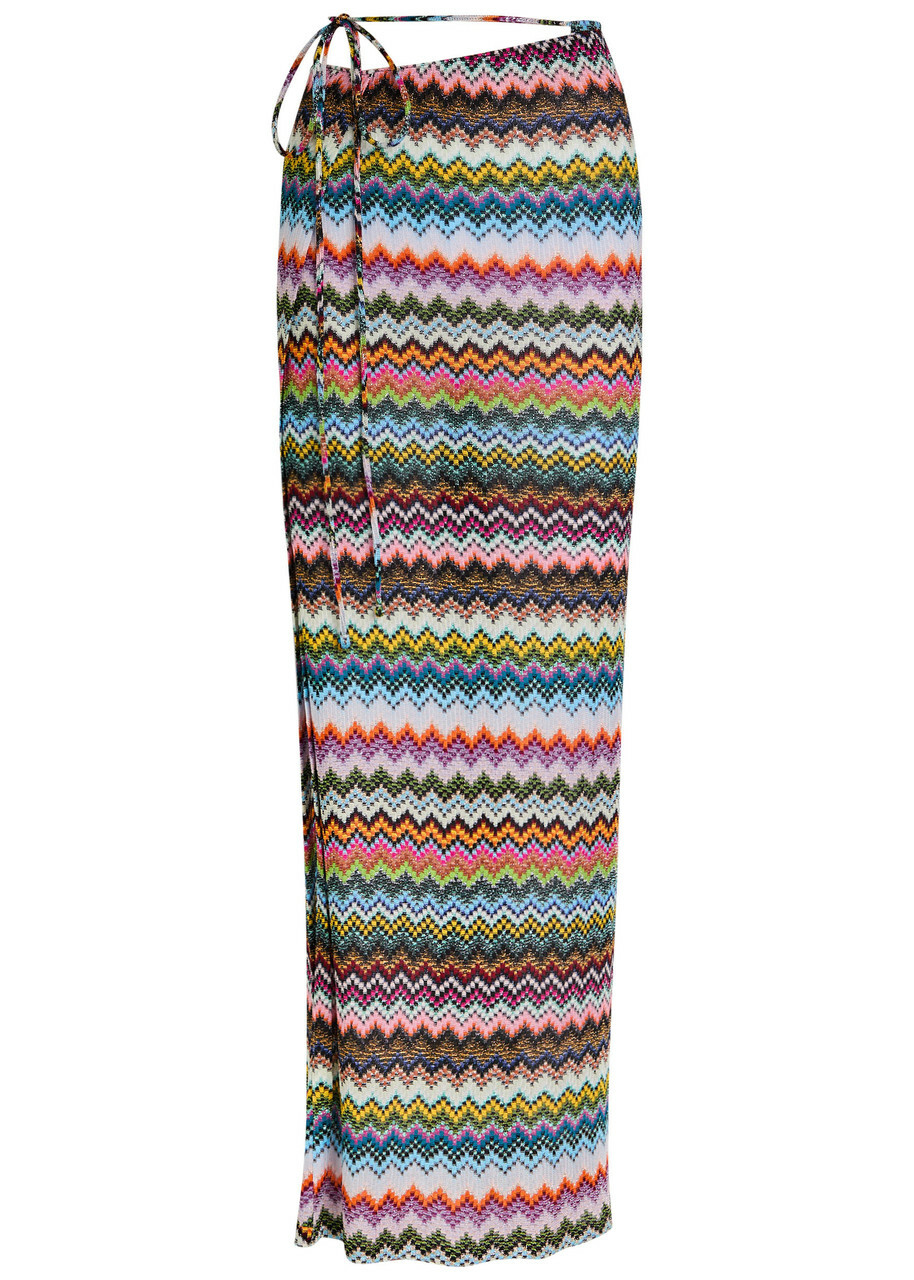 Missoni Zigzag Metallic-knit Cover-up Midi Skirt Multicoloured