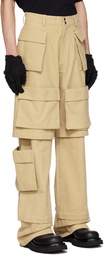 SPENCER BADU Beige Layered Cargo Pants