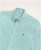Brooks Brothers Men's Stretch Madison Relaxed-Fit Sport Shirt, Non-Iron Gingham Oxford | Green