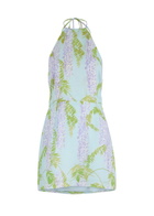 Bernadette Delilah Floral-print Linen Mini Dress Blue