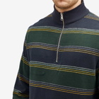 Oliver Spencer Men's Reversible Half Zip Sweatshirt in Navy/Green