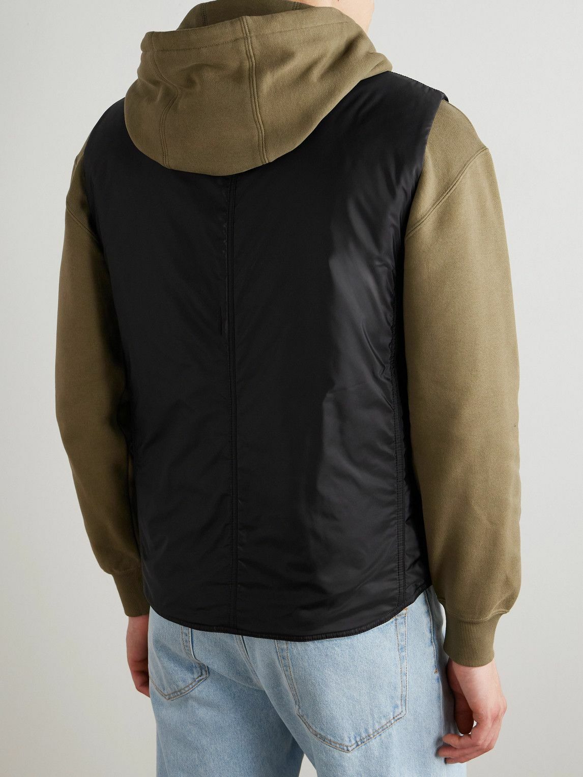 TOM FORD - Padded Leather-Trimmed Shell Gilet - Black