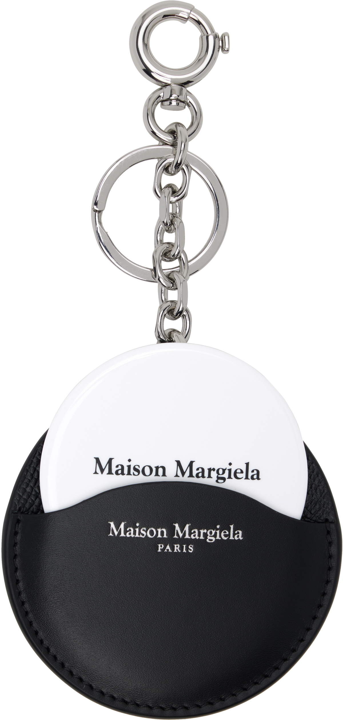✨美品✨ Maison Margiela ブランドロゴタグ キーホルダー 白 黒 Maison Margiela Black Logo Mirror Keychain Maison Margiela