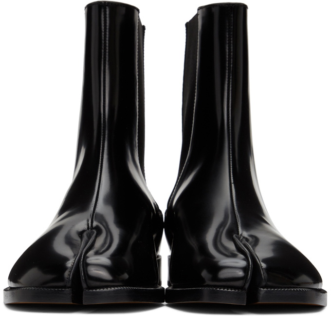 Maison Margiela Black Patent Tabi Chelsea Boots