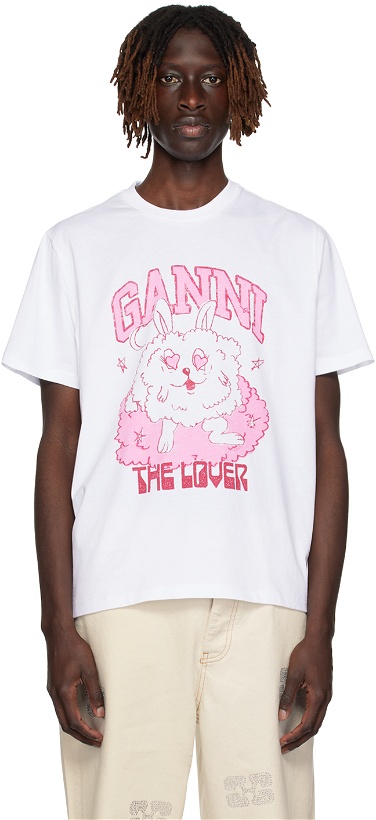 Photo: GANNI White Love Bunny T-Shirt