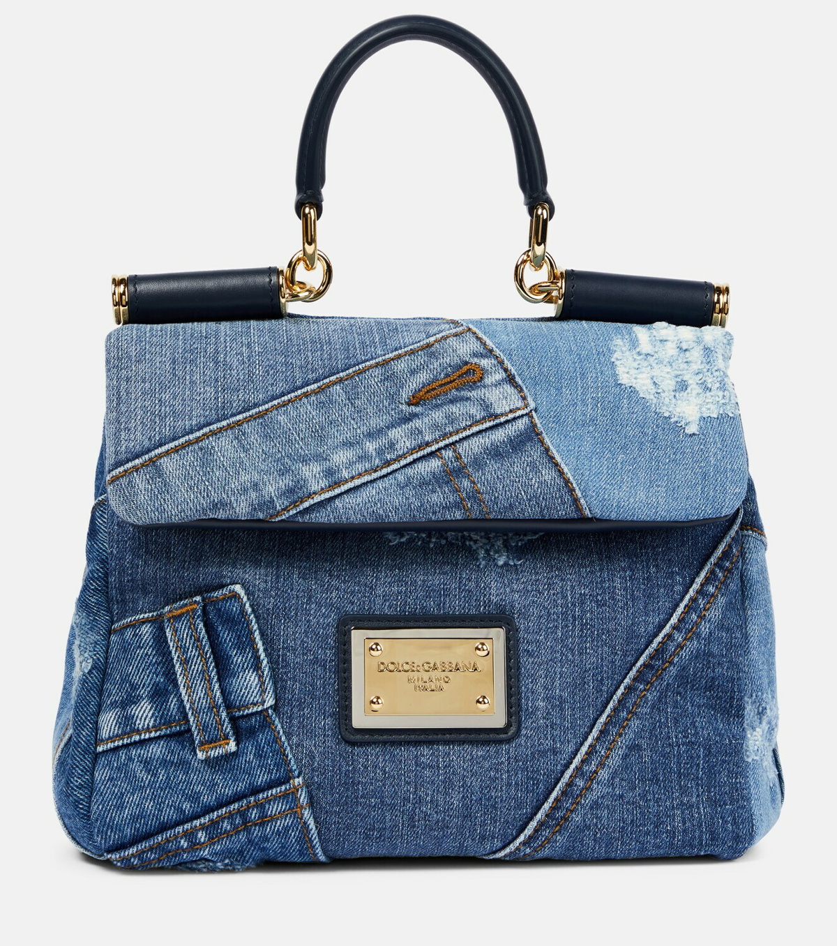 Large Sicily handbag in Denim for Women | Dolce&Gabbana®
