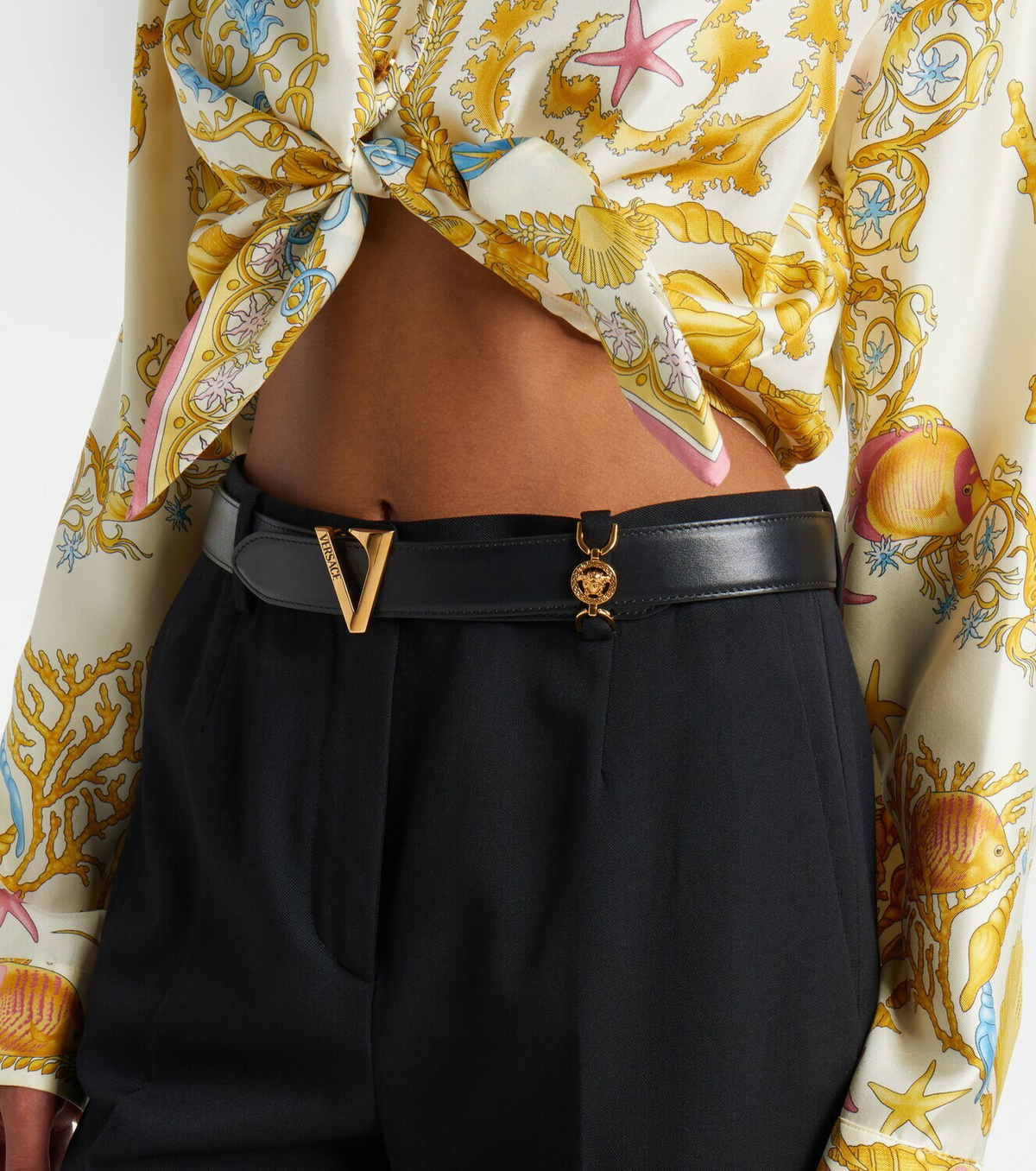 Versace Logo leather belt