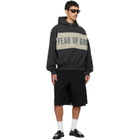 Fear of God ESSENTIALS Gray Cropped Relaxed Paneled Hoodie
