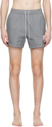 Thom Browne Gray Striped Swim Shorts