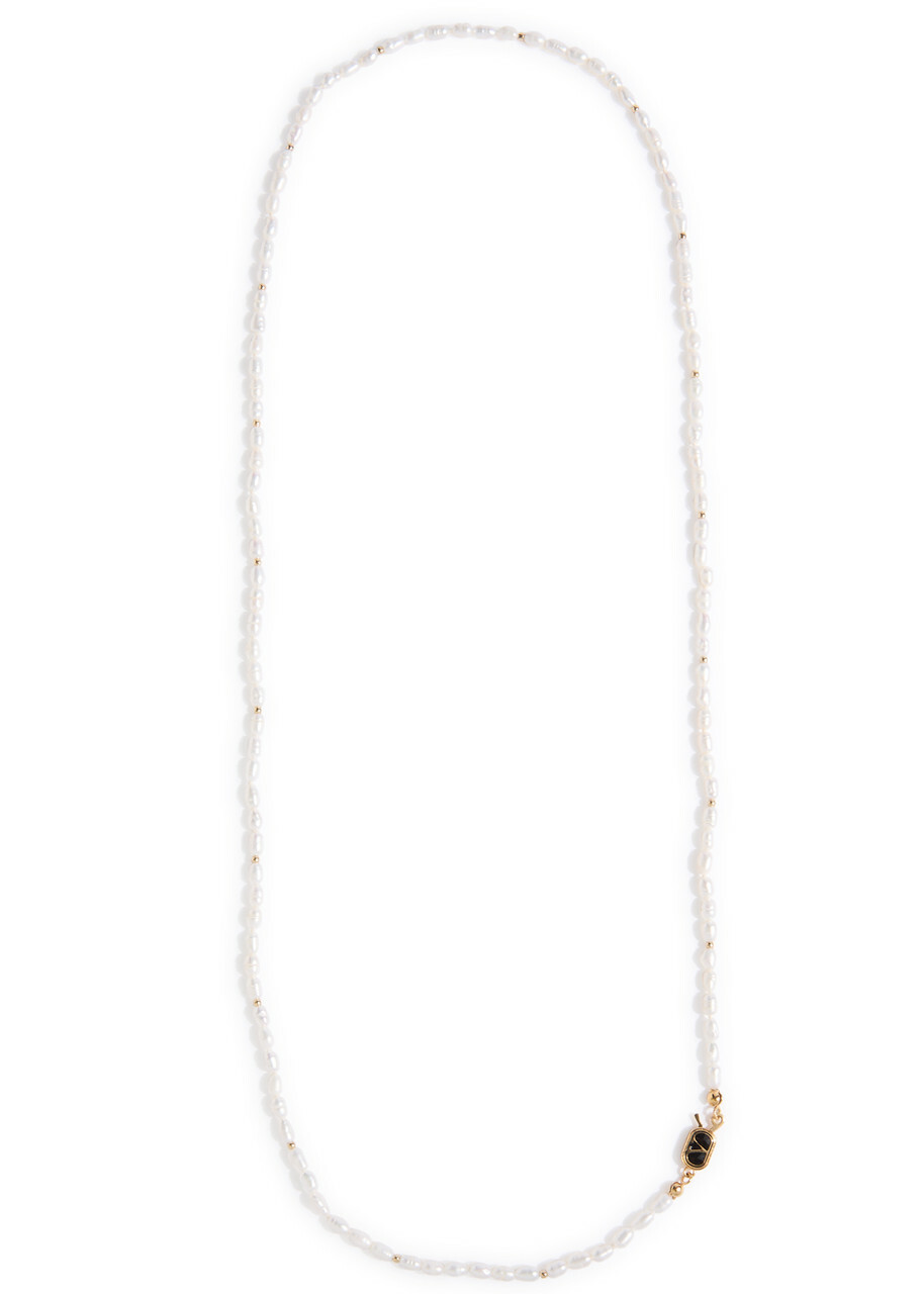 Valentino Garavani Bead-embellished Pearl Necklace - Cream - One Size