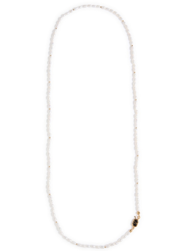 Photo: Valentino Garavani Bead-embellished Pearl Necklace - Cream - One Size