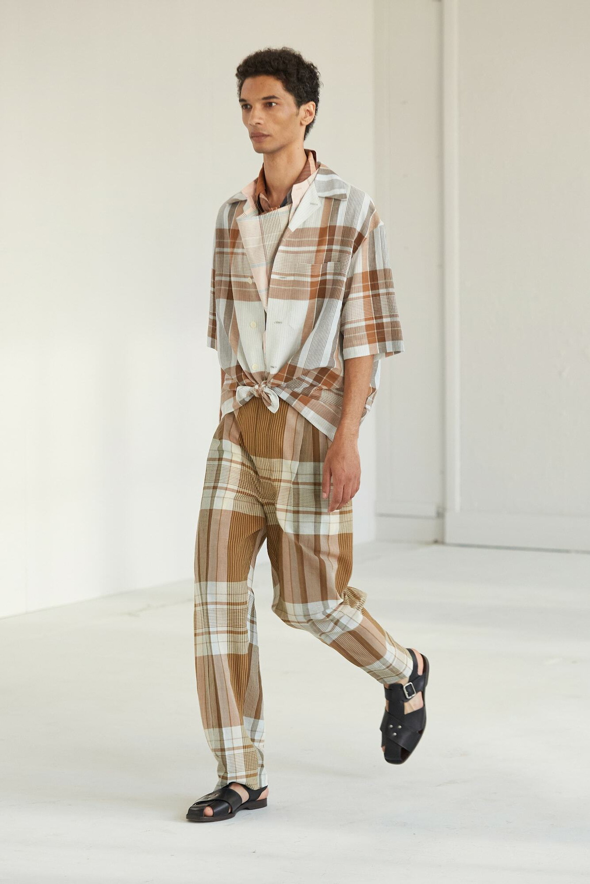 Lemaire - Pleated checked drawstring pants Lemaire Lemaire - Pleated checked drawstring pants Lemaire
