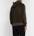 TOM FORD - Cotton-Blend Velvet Zip-Up Hoodie - Green