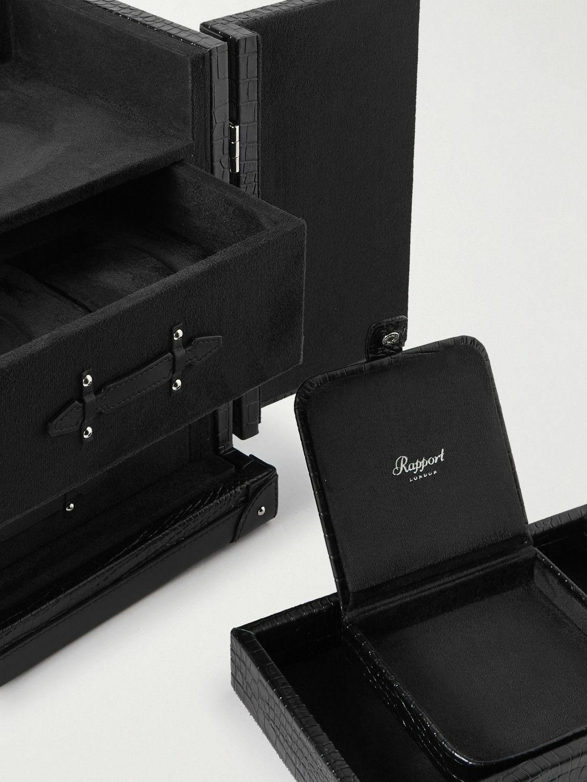 Rapport London - Brompton Croc-Effect Leather Accessory Trunk