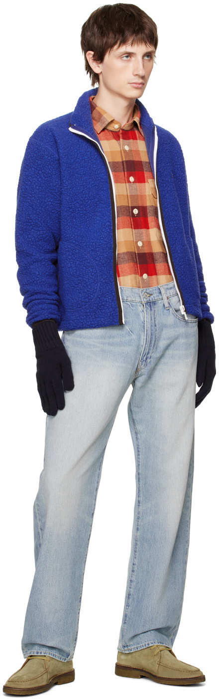 Drake's Navy Lambswool Gloves
