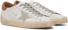 Golden Goose White & Brown Super-Star Classic Sneakers