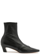 Khaite Nevada 40 Leather Ankle Boots Black