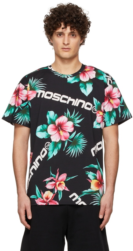 Photo: Moschino Black Floral T-Shirt