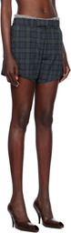 Martine Rose Navy & Green Tailored Gym Shorts