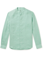 Altea - Brent Grandad-Collar Linen Shirt - Blue
