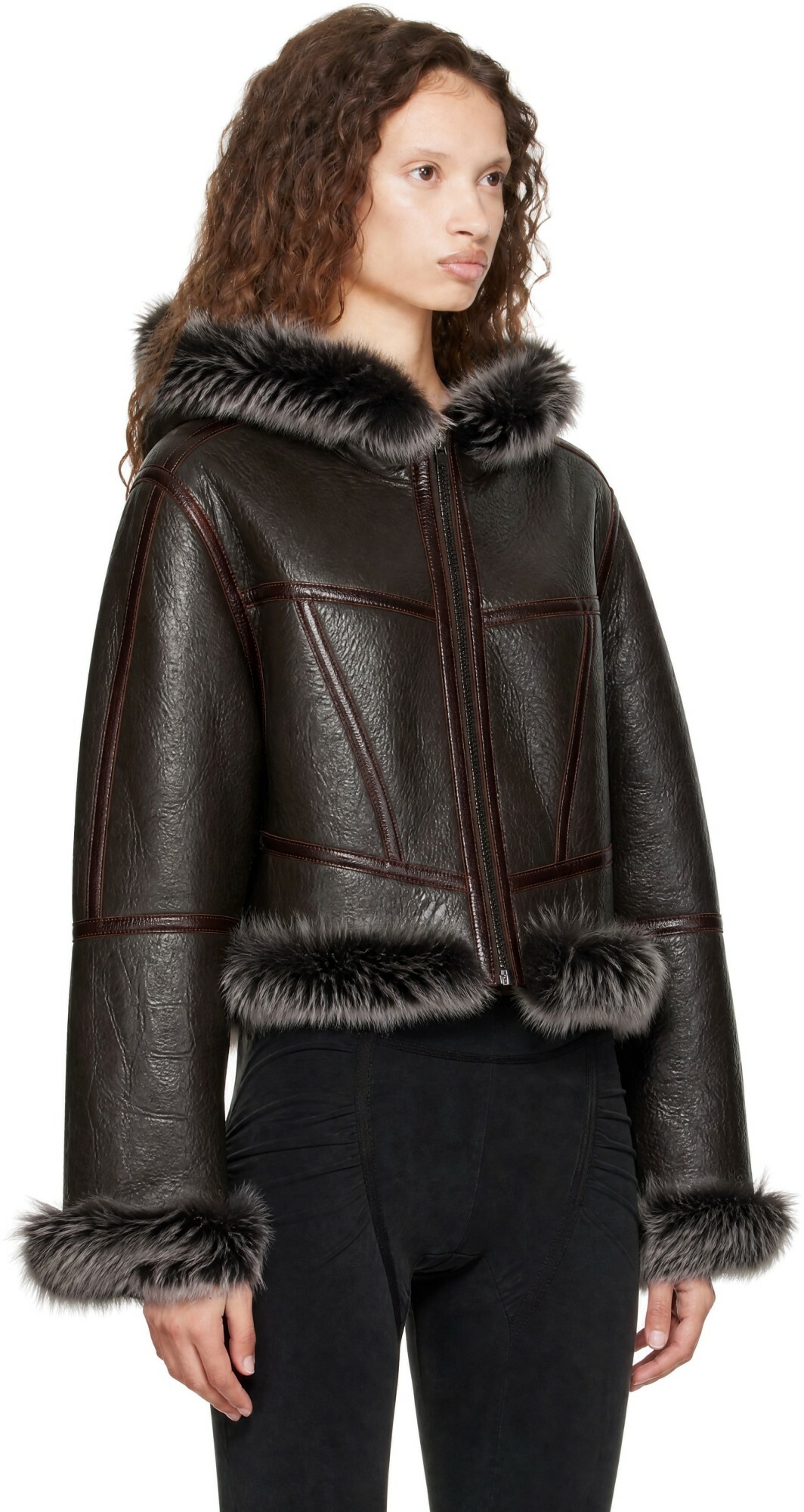 KNWLS SSENSE Exclusive Brown Koko Leather Jacket