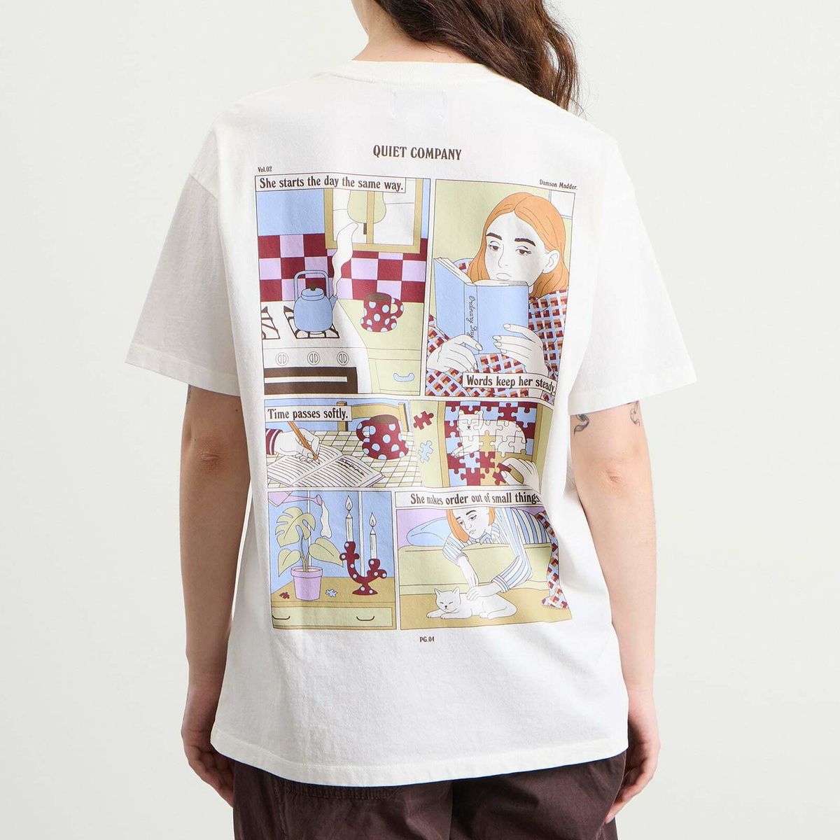 Damson Madder Women's Quiet Company T-Shirt in Ecru