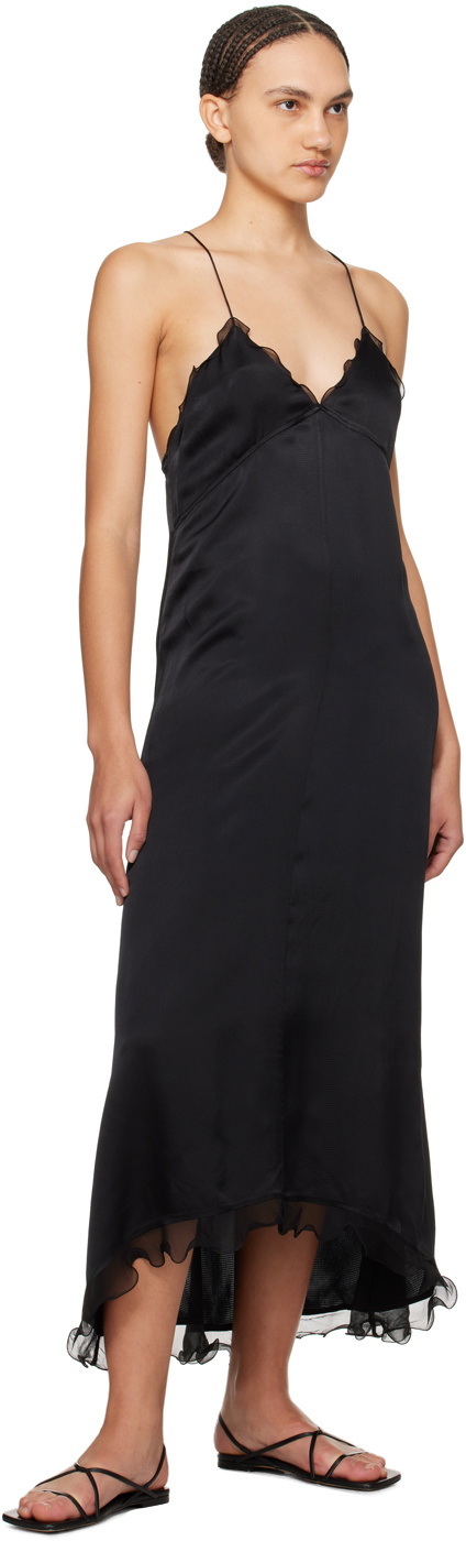 Filippa K Black Structure Frill Maxi Dress