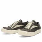 Rick Owens Men's Leather Vintage Sneaks in Drkdust/Milk/Milk