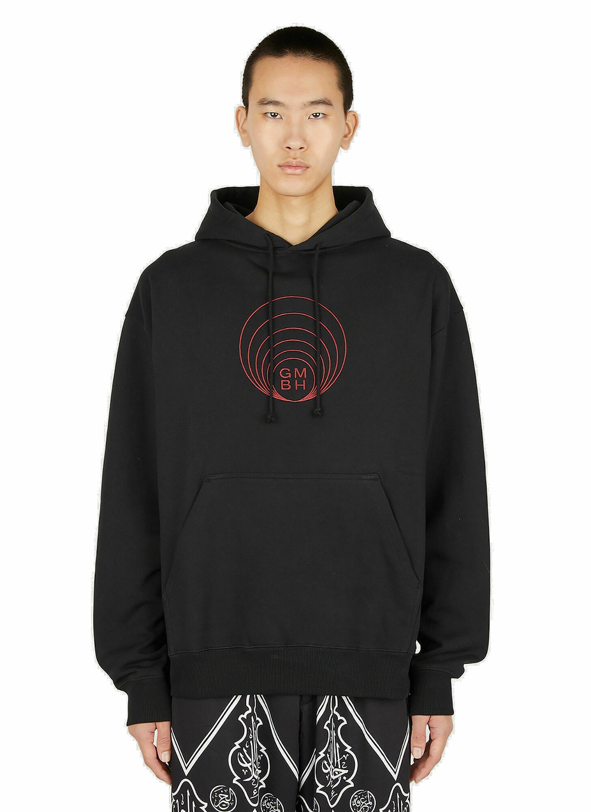 Photo: Logo Embroidery Hooded Sweatshirt in Black