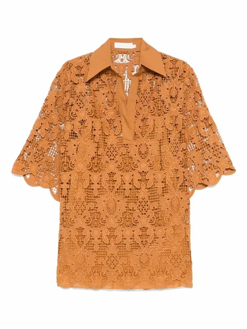 ZIMMERMANN Ottie Printed Ramie Oversized Shirt Zimmermann