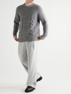 Miles Leon - Straight-Leg Pleated Wool and Cashmere-Blend Trousers - Gray