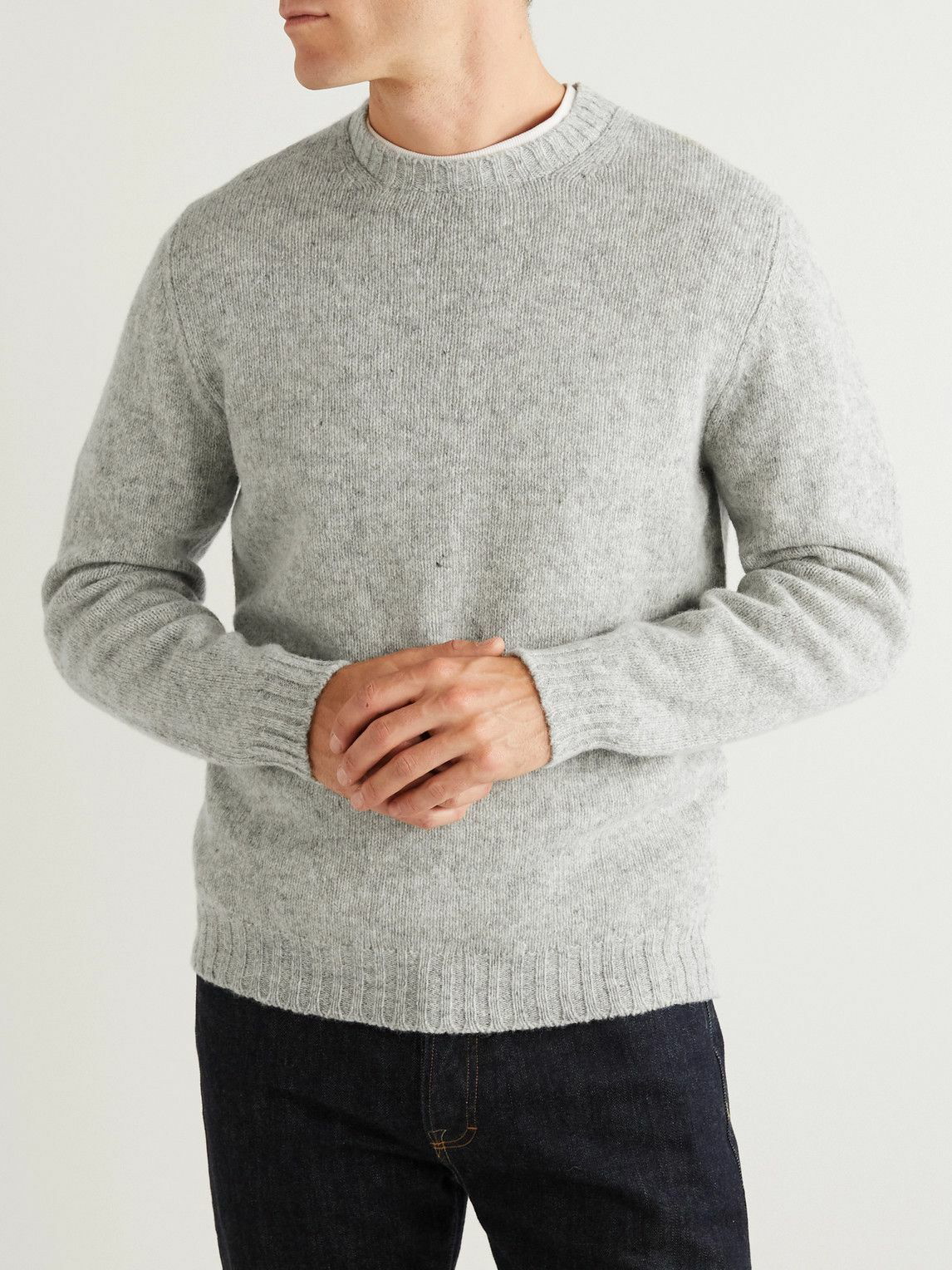 William Lockie - Shetland Wool Sweater - Gray William Lockie