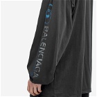 Balenciaga Men's Surf Logo Longsleeve T-Shirt in Faded Black/Blue