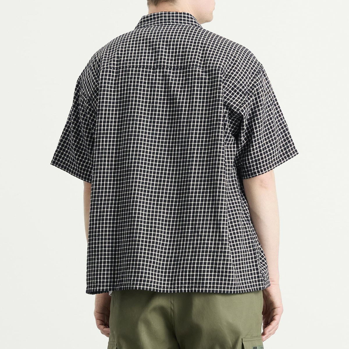 Neighborhood Men's BW Check Short Sleeve Shirt in Black