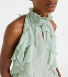 McQueen Ruffled silk chiffon top