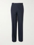 Husbands - Straight-Leg Pinstriped Wool Suit Trousers - Blue