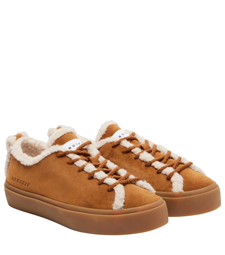 Photo: Inuikii Shearling-trimmed suede low-top sneakers