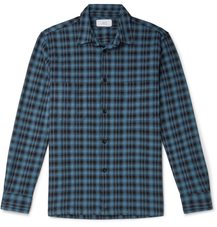Photo: Mr P. - Paul Oversized Checked Flannel Overshirt - Blue