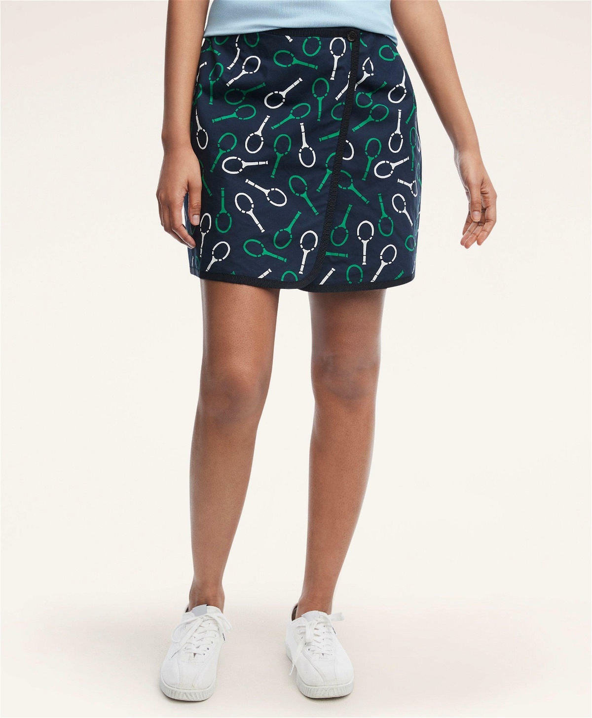 Photo: Brooks Brothers Women's Reversible Print-Embroidered Tennis Skirt | Navy/Green