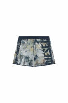 Diesel Swim shorts with distressed print and maxi logo - Swim shorts Mens in Multicolor