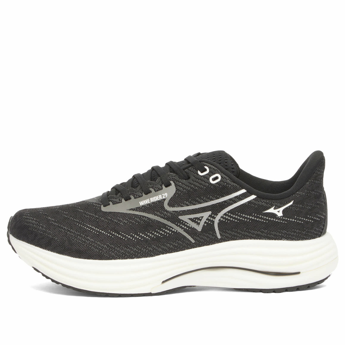 Mizuno Men's Running Wave Rider 29 Sneaker in Black Sand/Quiet Shade/Black