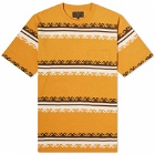 Beams Plus Men's Jacquard Stripe Pocket T-Shirt in Mustard
