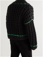 BOTTEGA VENETA - Contrast-Detailed Waffle-Knit Sweater - Black - M