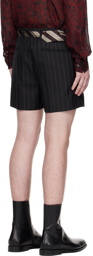 Dries Van Noten Black Striped Shorts