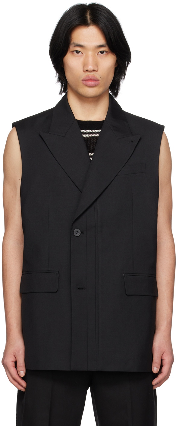 C2H4 Black Peaked Vest