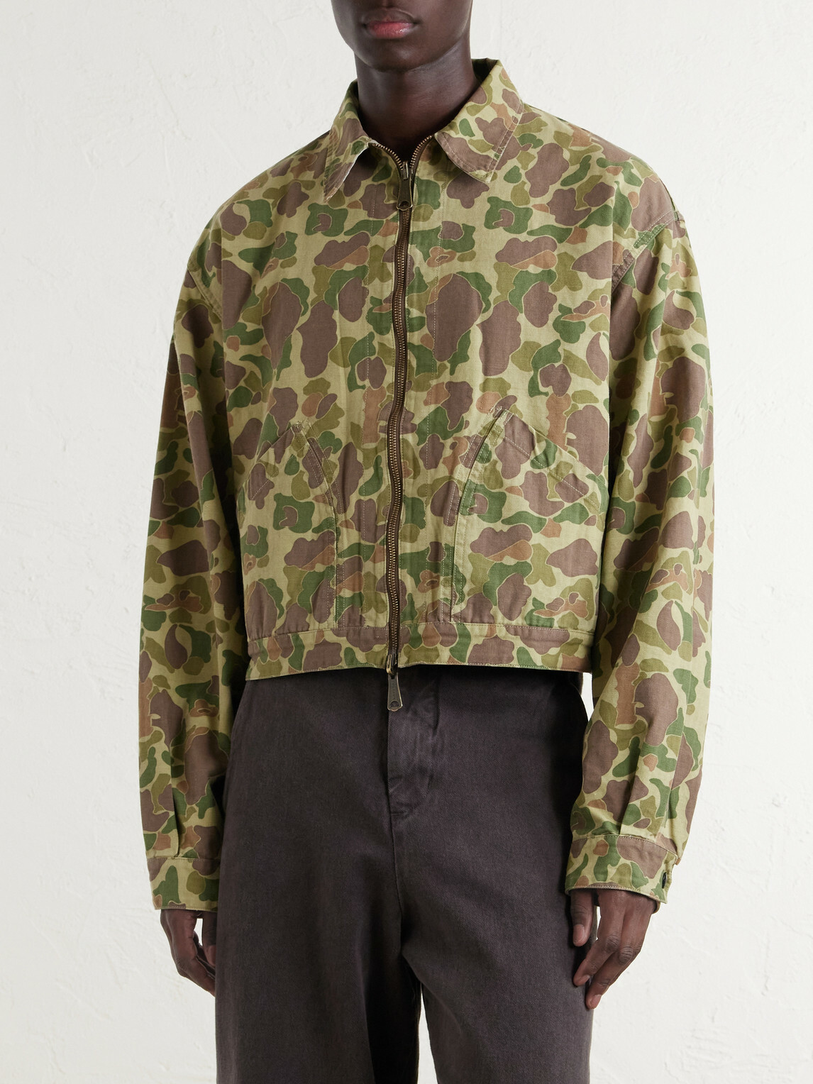 KAPITAL - Drizzler Reversible Herringbone Camouflage-Print Cotton Blouson Jacket - Green